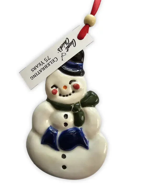 Aunt Chick's Snowman Ornament - Handcrafted Vintage Holiday Decor