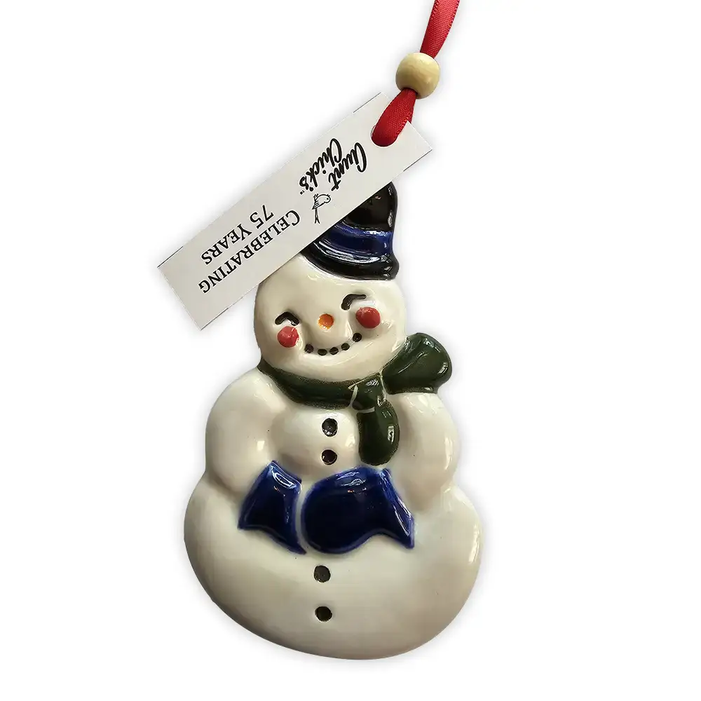 Aunt Chick's Snowman Ornament - Handcrafted Vintage Holiday Decor