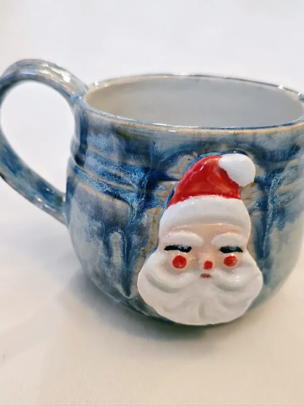 Aunt Chick’s™ MIni Jolly Santa Mug in Blue Drip