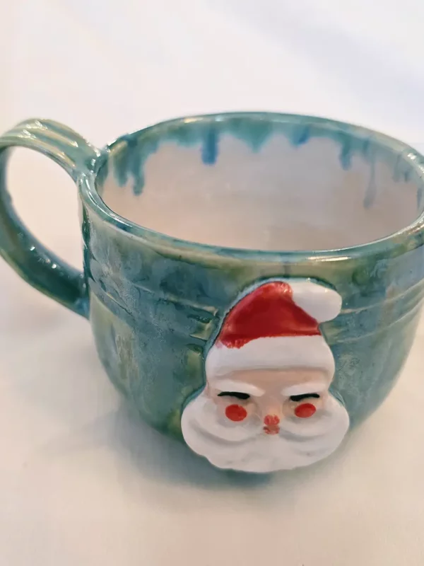 Aunt Chick’s™ MIni Jolly Santa Mug in Green