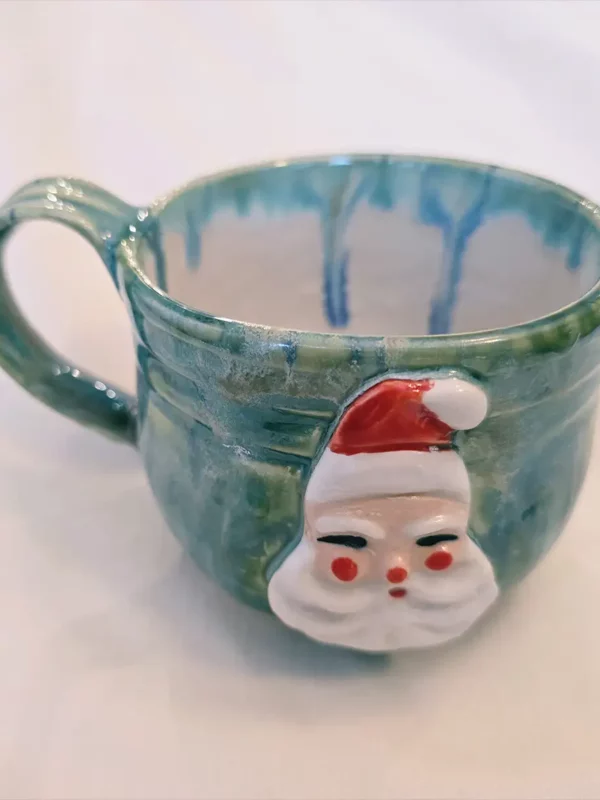 Aunt Chick’s™ MIni Jolly Santa Mug in Green drips