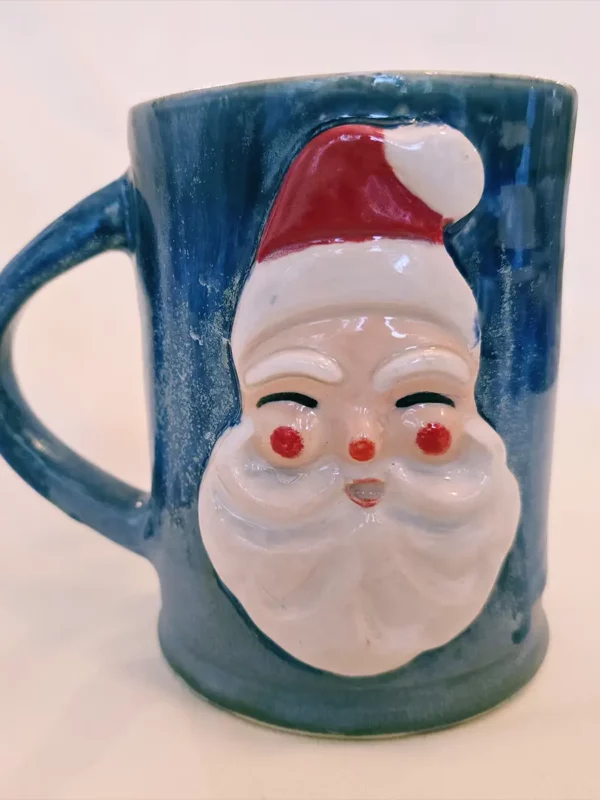 Aunt Chick’s™ Jolly Santa Mug in Blue Texture